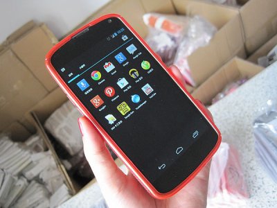 Nexus 4 case lg e960 google mobile phone case s line TPU pure clear case-red1.jpg