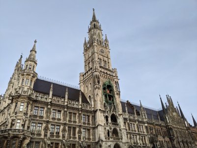 Marienplatz clock called the Glockenspiel.jpg