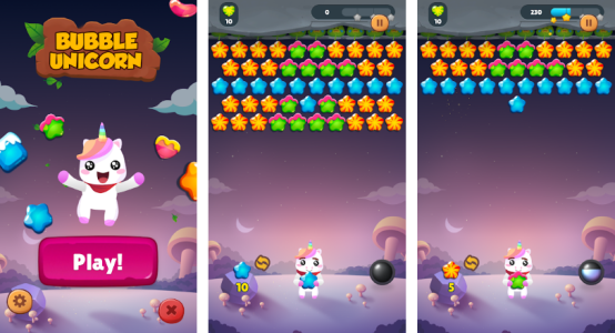 Bubble Unicorn Bubble Shooter Game Screenshot.png