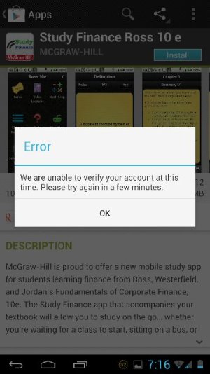 Play store not letting me download apps. | Android Central